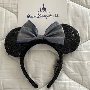 Disney sequin ears with blue bow